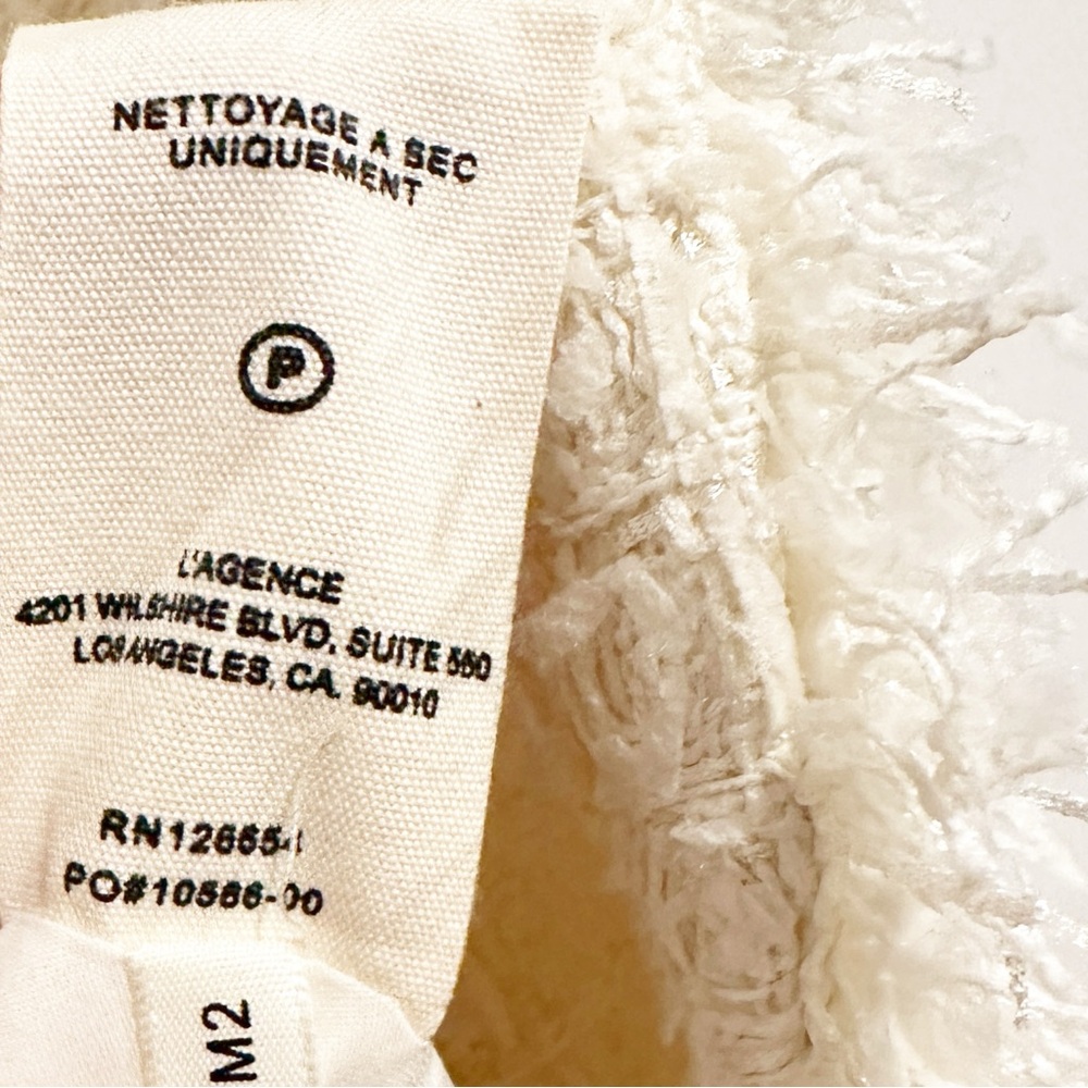 NWT L'Agence Kaisley Tweed Blazer in Vintage White Size 10 - Picture 16 of 16